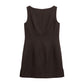 A sleeveless dark brown dress shown from the back, featuring a straight neckline and a central seam, displayed on a clean white background.