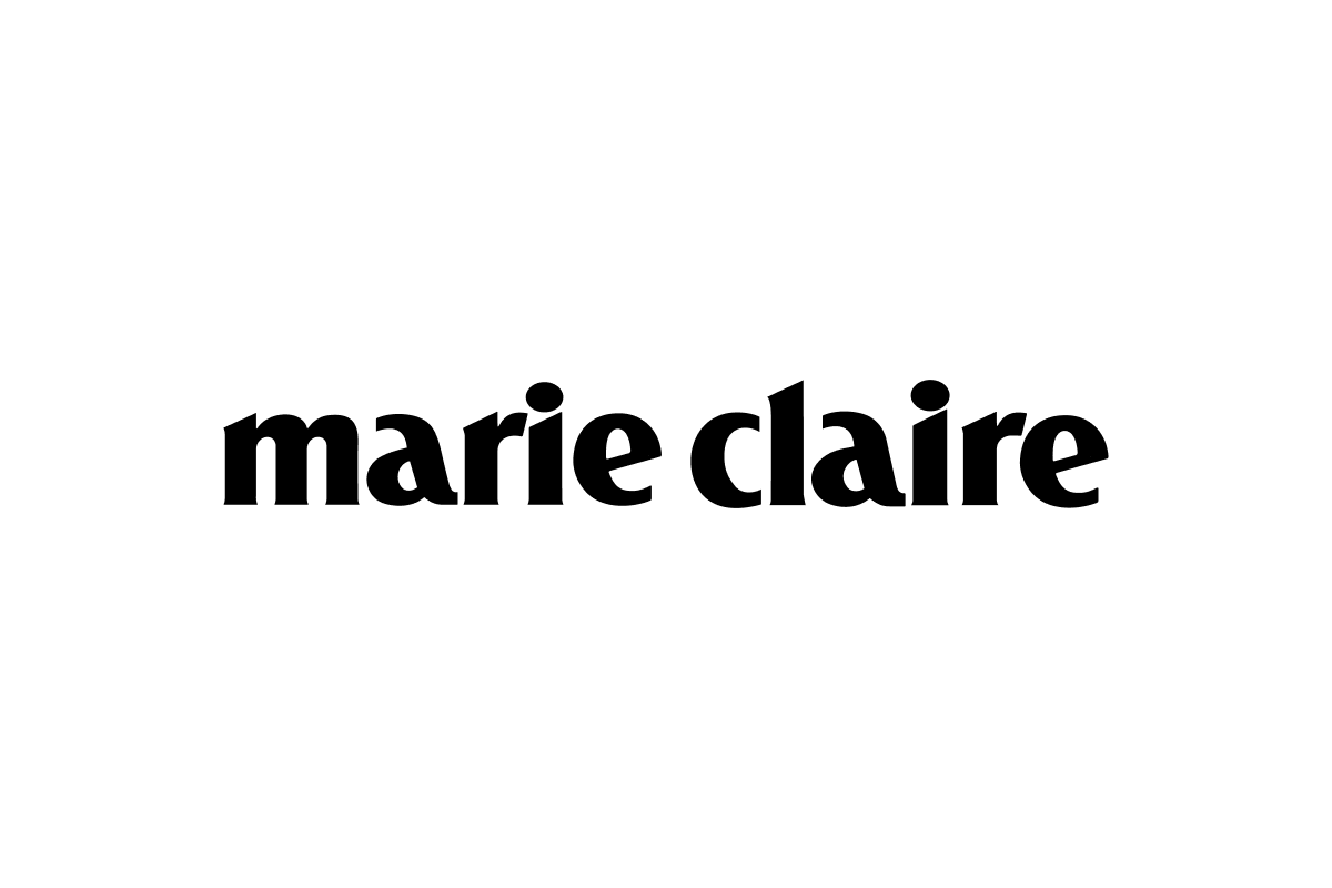 The black serif text 'marie claire' centered on a plain white background.