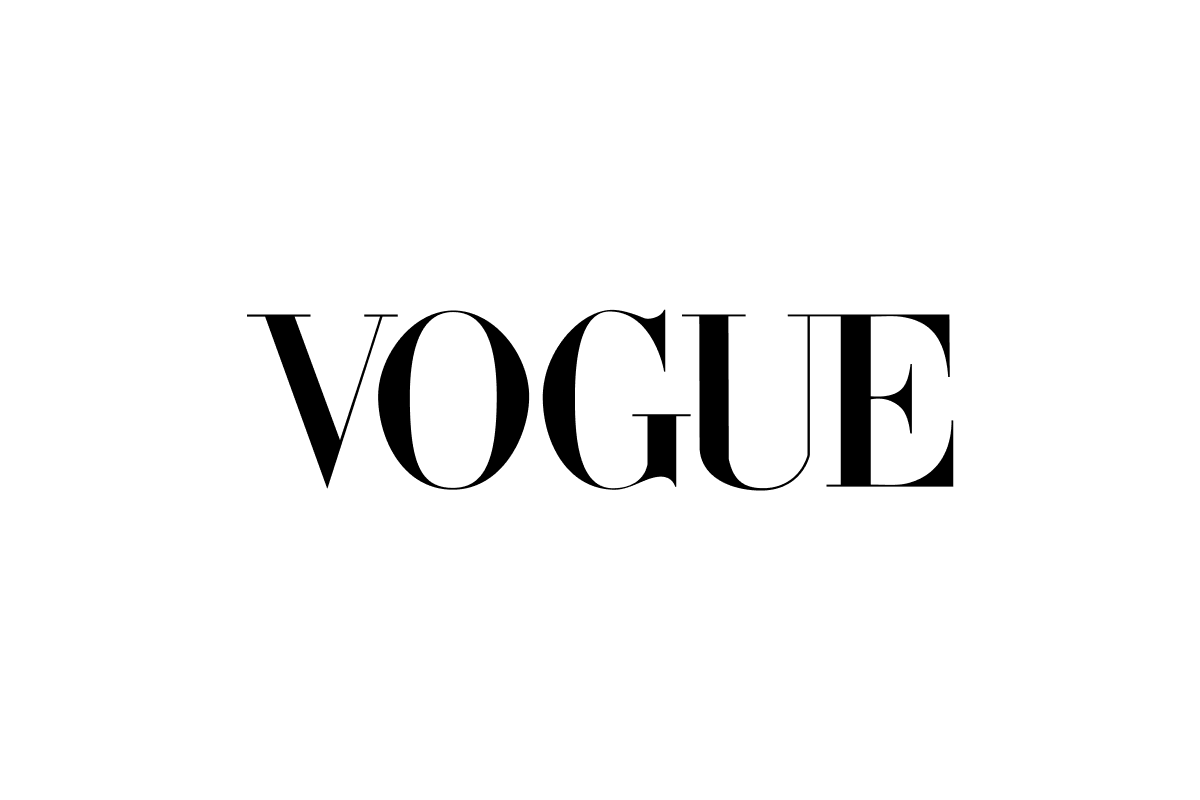 The VOGUE brand name in black serif type on a plain white background.